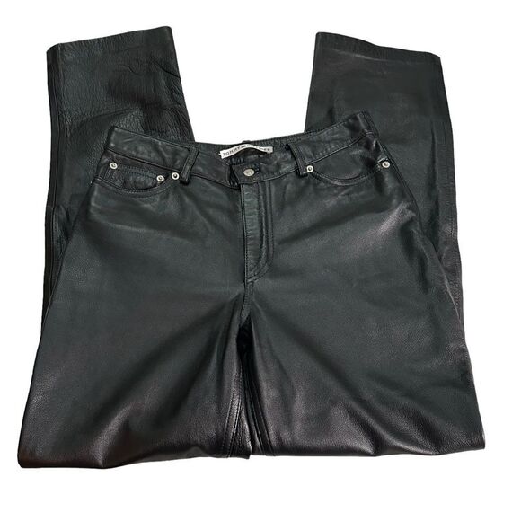 Vintage Tommy Hilfiger Leather Straight Leg Pants Size 6 - Picture 3 of 14